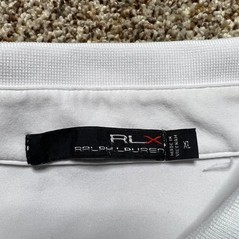 Ralph Lauren RLX Mens White Golf Polo Shirt Regular Fit Stretchy Size XL
